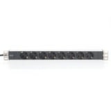 Digitus Bloc d'alimentation à 8 prises DN-95401, Multiprise Noir/en aluminium