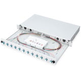 Digitus Boîte de fusion fibre optique, équipée, LC, OS2, Boîte de raccordement Gris