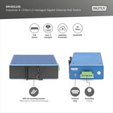 Digitus Commutateur Gigabit Ethernet industriel géré L2 8+2 ports, Switch 