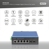 Digitus Commutateur Gigabit Ethernet industriel géré L2 8+2 ports, Switch 