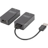 Digitus Set d'extension USB 1.1 CAT, 45 mètres, Rallonge USB Noir