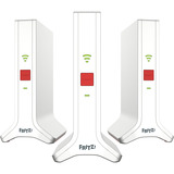 FRITZ! Mesh Set 4200, Répéteur Blanc/Rouge, Mesh Set 4200, Rouge, Blanc, 2x2/4x4, Répéteur réseau, Énergie, WLAN, Bi-bande (2,4 GHz / 5 GHz), Wi-Fi 6E (802.11ax)