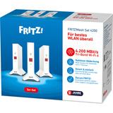FRITZ! Mesh Set 4200, Répéteur Blanc/Rouge, Mesh Set 4200, Rouge, Blanc, 2x2/4x4, Répéteur réseau, Énergie, WLAN, Bi-bande (2,4 GHz / 5 GHz), Wi-Fi 6E (802.11ax)