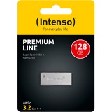 Intenso Premium Line lecteur USB flash 128 Go USB Type-A 3.2 Gen 1 (3.1 Gen 1) Acier inoxydable, Clé USB Argent, 128 Go, USB Type-A, 3.2 Gen 1 (3.1 Gen 1), 100 Mo/s, Sans capuchon, Acier inoxydable