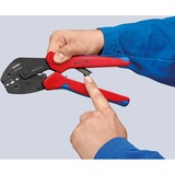 KNIPEX MultiCrimp® Pinces à sertir avec porte-profils 97 33 02, Pince à sertir Rouge/Bleu, pince brunie, poignées avec gaines bi-matière, fournie avec 3 profils interchangeables