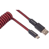 Keychron Premium Coiled Aviator Cable, Straight, Câble Rouge, 1,08 mètres