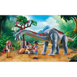 PLAYMOBIL Dinos Rencontre avec Brachiosaurus en hydroglisseur, Jouets de construction 