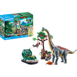 PLAYMOBIL Dinos Rencontre avec Brachiosaurus en hydroglisseur, Jouets de construction 