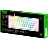 Razer Huntsman V3 Pro Mini RGB clavier gaming Blanc, Layout DE (QWERTZ), Razer Analog Optical Gen 2, 60%