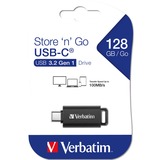 Verbatim Store 'n' Go lecteur USB flash 128 Go USB Type-C 3.2 Gen 1 (3.1 Gen 1) Noir, Clé USB Noir/gris, 128 Go, USB Type-C, 3.2 Gen 1 (3.1 Gen 1), Slide, 4 g, Noir