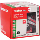fischer Cheville DuoPower 8x40 S Gris clair/Rouge