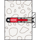 fischer Cheville DuoPower 8x40 S Gris clair/Rouge