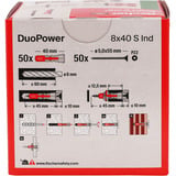 fischer Cheville DuoPower 8x40 S Gris clair/Rouge