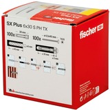 fischer SX Plus 6x30 PH TX, 567935, Cheville Gris clair