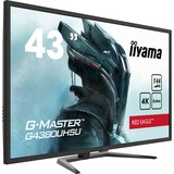 iiyama G-Master Red Eagle G4380UHSU-B1 43" 4K UHD Moniteur gaming  Noir, 4K, 144Hz, HDMI, DisplayPort, USB, Audio, FreeSync