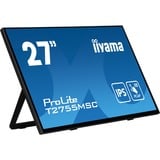 iiyama ProLite T2755MSC-B1 écran plat de PC 68,6 cm (27") 1920 x 1080 pixels Full HD LED Écran tactile Dessus de table Noir Moniteur Noir (Mat), 1x DisplayPort, 1x HDMI, 2x USB-A, 68,6 cm (27"), 1920 x 1080 pixels, Full HD, LED, 5 ms, Noir