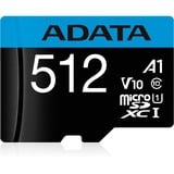 ADATA AUSDX512GUICL10A1-RA1 mémoire flash 512 Go MicroSDXC UHS-I Classe 10 512 Go, MicroSDXC, Classe 10, UHS-I, 100 Mo/s, 25 Mo/s