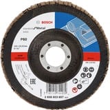Bosch Disque à lamelles X431 Standard pour métal, Ø 125mm, K60, Meule d’affûtage 