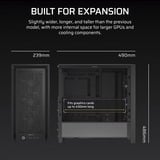 Corsair FRAME 4000D RS boîtier midi tower Noir | 2x USB-A | 1x USB-C | Verre Trempé