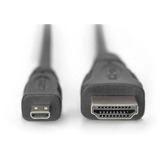 Digitus Câble HDMI haute vitesse avec Ethernet, type D > type A Noir