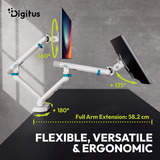 Digitus DA-90472, Support de moniteur Blanc