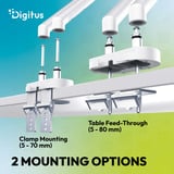 Digitus Support de moniteur design double, 2x 35", 2x 10 kg Blanc