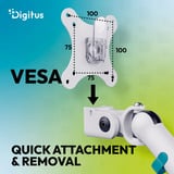 Digitus Support de moniteur design double, 2x 35", 2x 10 kg Blanc