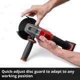 EINHELL Meuleuse d'angle sans fil AXXIO 18/125 Q Rouge/Noir, Batterie et chargeur non inclus