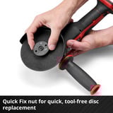 EINHELL Meuleuse d'angle sans fil AXXIO 18/125 Q Rouge/Noir, Batterie et chargeur non inclus