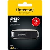 Intenso Speed Line lecteur USB flash 16 Go USB Type-A 3.2 Gen 1 (3.1 Gen 1) Noir, Clé USB Noir, 16 Go, USB Type-A, 3.2 Gen 1 (3.1 Gen 1), 70 Mo/s, Casquette, Noir