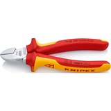 KNIPEX Pince coupante de côté 70 06 160, Tenailles de cran Rouge/Jaune, isolées par gaines bi-matière, certifiées VDE