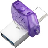 Kingston DataTraveler microDuo 3C 128 Go, Clé USB Violet/transparent, USB-A + USB-C