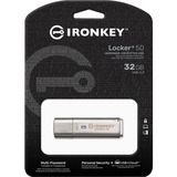 Kingston IronKey Locker+ 50 32 Go, Clé USB Aluminium, USB-A 3.2 Gen 1 (5 Gbit/s)
