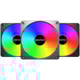 Montech GF120R V2 ARGB ventilateurs de boîtier Noir, 3 pièces, 120 x 120 x 25 mm, PWM