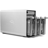 OWC Mercury Elite Pro Quad Boîtier disque dur/SSD Blanc 2.5/3.5" Argent, Boîtier disque dur/SSD, 2.5/3.5", SATA, 10 Gbit/s, Échange à chaud, Blanc