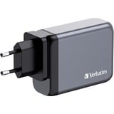 Verbatim GNC-100 Universel Noir, Gris Secteur Charge rapide Intérieure Gris, 3x USB-C, 1x USB-A, Intérieure, Secteur, 20 V, Noir, Gris