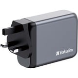 Verbatim GNC-100 Universel Noir, Gris Secteur Charge rapide Intérieure Gris, 3x USB-C, 1x USB-A, Intérieure, Secteur, 20 V, Noir, Gris
