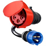 go-e Adaptateur pour Gemini flex 22 kW, CEE rouge triphasé 32A > CEE bleu 16A Noir