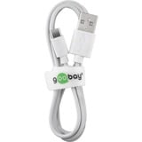 goobay 45563 câble USB 1 m USB 2.0 USB A USB C Blanc Blanc, 1 m, USB A, USB C, USB 2.0, 480 Mbit/s, Blanc