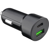 goobay chargeur rapide voiture double USB USB-C PD (Power Delivery) Noir