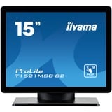 iiyama ProLite T1521MSC-B2 écran plat de PC 38,1 cm (15") 1024 x 768 pixels XGA LED Écran tactile Dessus de table Noir Moniteur  Noir (Mat), 38,1 cm (15"), 1024 x 768 pixels, XGA, LED, 8 ms, Noir