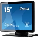 iiyama ProLite T1521MSC-B2 écran plat de PC 38,1 cm (15") 1024 x 768 pixels XGA LED Écran tactile Dessus de table Noir Moniteur  Noir (Mat), 38,1 cm (15"), 1024 x 768 pixels, XGA, LED, 8 ms, Noir