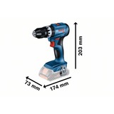 Bosch BOSCH GSB 18V-45 2x 3,0Ah LBOXX, Perceuse à percussion Bleu/Noir, Tournevis électrique, Poignée de pistolet, Noir, Bleu, 1900 tr/min, 500 tr/min, 27000 IPM