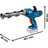 Bosch GCG 18V-310 Cartouche de pistolet à calfeutrer Bleu/Noir, Cartouche de pistolet à calfeutrer, Bleu, Gris, 310 ml, 356 kg, 80 mm, 491 mm