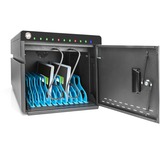 Digitus Armoire de recharge de bureau mobile, 10 stations de charge, pour tablettes jusqu'à 14" Noir, 10x USB-C