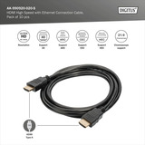Digitus Câble HDMI haute vitesse avec Ethernet, pack de 10 Noir
