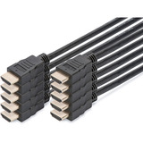 Digitus Câble HDMI haute vitesse avec Ethernet, pack de 10 Noir