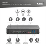 Digitus Commutateur KVM HDMI 2x1, Switch KVM Noir