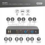 Digitus Commutateur KVM HDMI 2x1, Switch KVM Noir