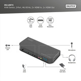 Digitus Commutateur KVM HDMI 2x1, Switch KVM Noir